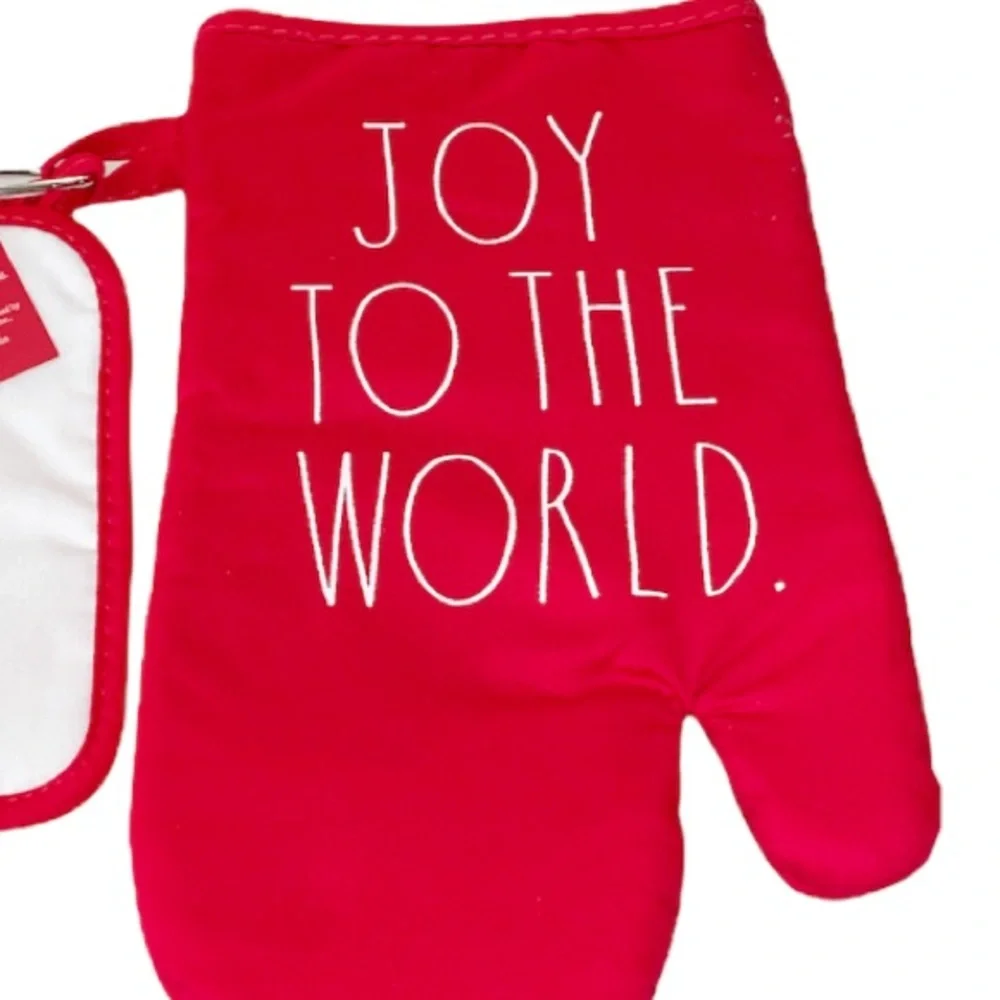 NEW Rae Dunn JOY TO THE WORLD Mitt/MAKING SPIRITS BRIGHT Potholder Set